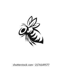 fly bee silhouette logo template