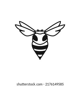 fly bee silhouette logo template