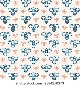 Fly bee trendy abstract seamless pattern vector illustration abstract background