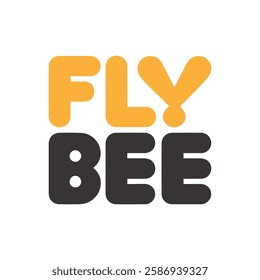 Fly Bee Typography Text Logo Vector Illustration Template Background Featuring a Creative and Modern Bee Design for Unique Branding and Stylish Logo Creation
