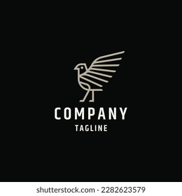 Fly Bird animal logo icon design template flat vector