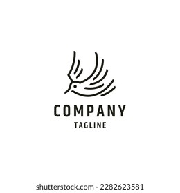 Fly Bird animal logo icon design template flat vector