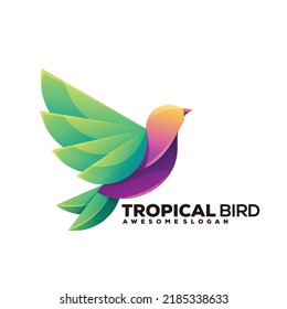 Diseño vectorial de estilo gradiente colorido Fly Bird