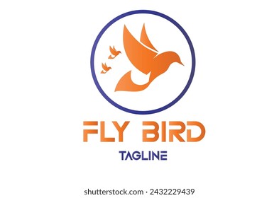 Fly bird design logo icon template 
