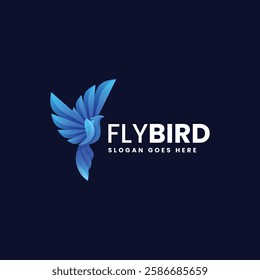 Fly Bird Gradient Colorful Logo