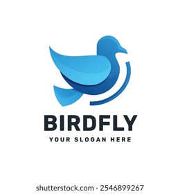 fly bird gradient logo color modern
