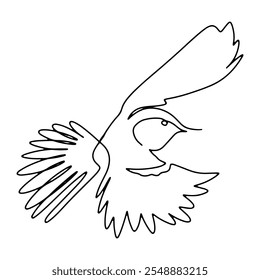 Fly Bird Graphic Design Decoration Vector Line Art