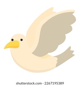 Fly bird icon cartoon vector. Sea gull. Beach animal