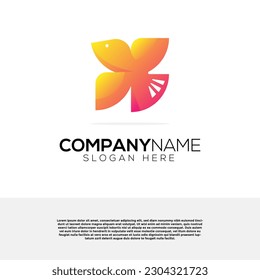 Fly bird logo creative icon vector design. Logo design inspiration