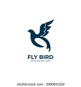 Fly Bird Logo Design Template.Vector Illustration