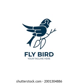 Fly Bird Logo Design Template.Vector Illustration