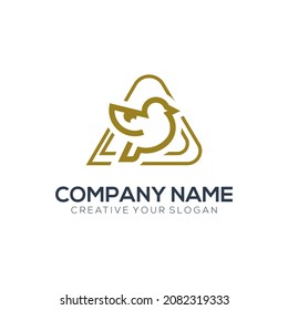 fly bird logo with eye logo template