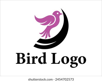 Diseño de logotipo de pájaro de Vector de pájaro de mosca 
