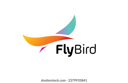 Fly bird minimalist concept for multimedia business 