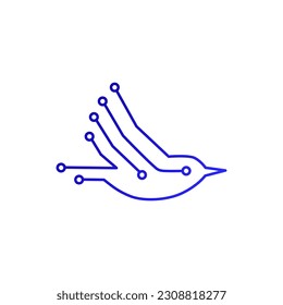 fly bird techno vector logo