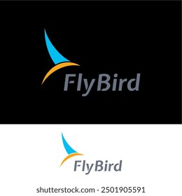 Fly bird travel and tours logo design ideas business name editable vector template  royalty free image