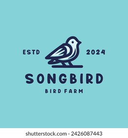 Diseño gráfico animal del logotipo del vector del pájaro volador