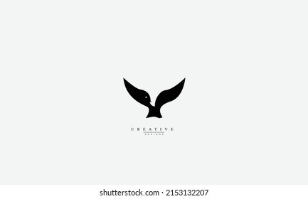 Fly bird vector logo design