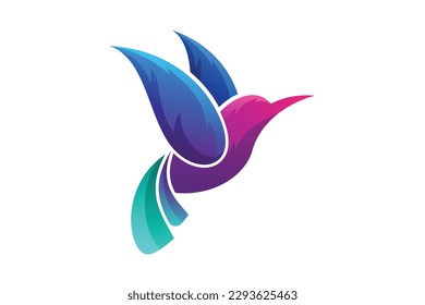 Fly bird vector logo illustration design