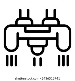 Fly board apparatus icon outline vector. Aquatic extreme hobby. Beach flyboarding activity