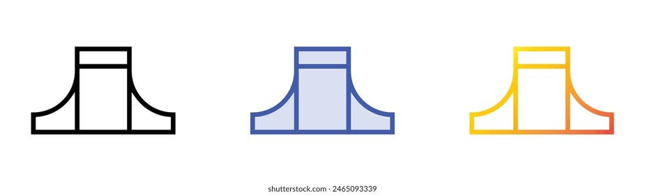 fly box icon. Linear, Blue Fill and Gradient Style Design Isolated On White Background