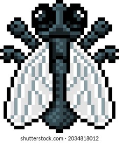 Un insecto mosca insecto de arte de píxeles videojuego de 8 bits icono