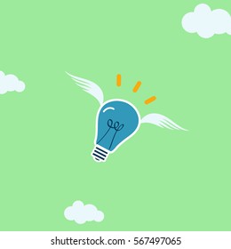 Fly bulb in sky vector illustration