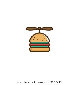 Fly Burger Vector Logo Design Element