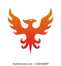 Fly Burning Fire Flame Phoenix logo design