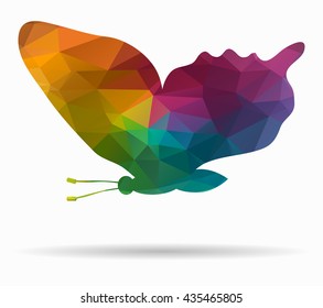 fly butterfly poly icon