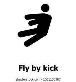 Fly by kick icon. Simple illustration of fly by kick vector icon for web