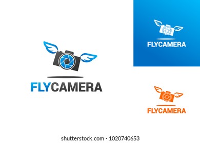 Fly Camera Logo Template Design Vector, Emblem, Design Concept, Creative Symbol, Icon