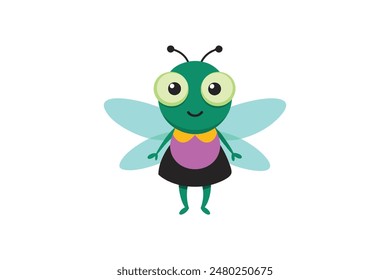 Fly cartoon with big eyes vector image art illustration 