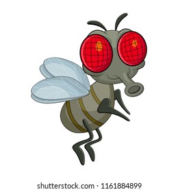 fly cartoon character vector design isolated on white background