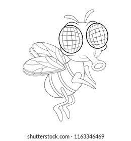 fly cartoon character vector design isolated on white background