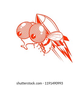 Fly cartoon mascot illustration character vector clip art hand drawn
