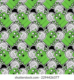 Fly cartoon pattern seamless. horsefly, gadfly background