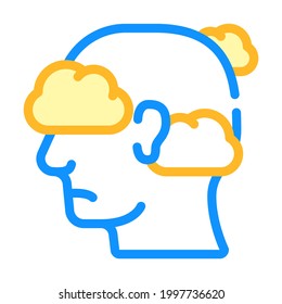fly in clouds neurosis color icon vector. fly in clouds neurosis sign. isolated symbol illustration