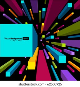 fly colorful 3d cubes vector background. Eps 10