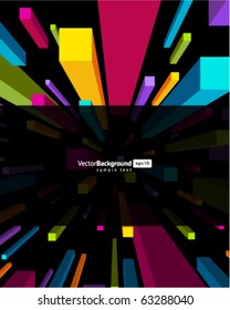 fly colorful 3d cubes vector background. Eps 10