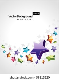 Fly colorful stars vector background background