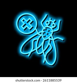 fly control neon light sign vector. fly control illustration