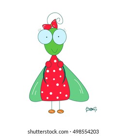 Fly cute clothes and spider insects picture vector cartoon style