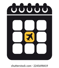icono de día de vuelo sobre blanco
