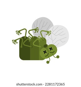 Fly died isolated. Vector illustration