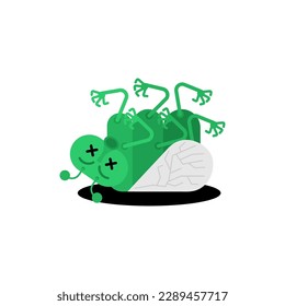 Fly murió aislada. Ilustración del vector