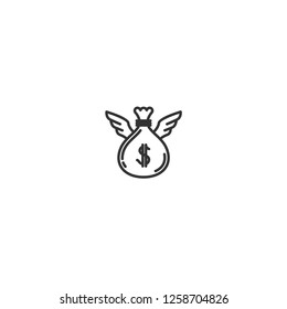 Money Wings Icon Images Stock Photos Vectors Shutterstock - fly dollar money line icon