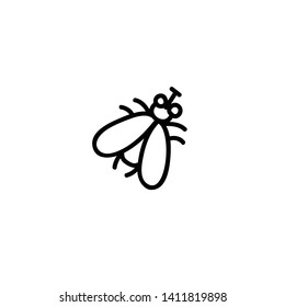 fly doodle icon, vector illustration