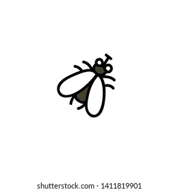 fly doodle icon, vector illustration