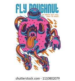 Fly Doughnut Illustration